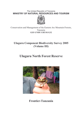 UCBS Uluguru North Forest Reserve