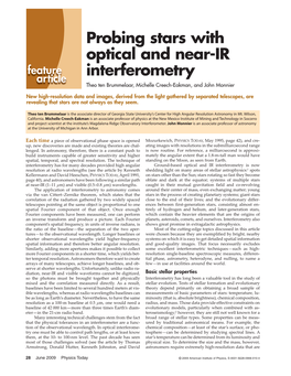 Probing Stars with Optical and Near-IR Interferometry Theo Ten Brummelaar, Michelle Creech-Eakman, and John Monnier