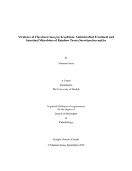 Virulence of Flavobacterium Psychrophilum, Antimicrobial Treatment and Intestinal Microbiota of Rainbow Trout Oncorhynchus Mykiss