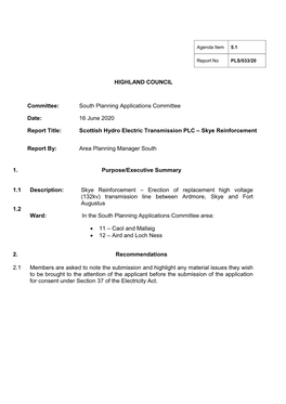 Scottish Hydro Electric Transmission PLC – Skye Reinforcement