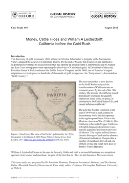 Money, Cattle Hides and William a Leidesdorff: California Before the Gold Rush