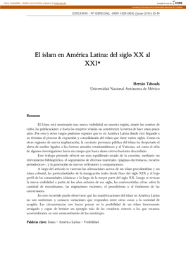 El Islam En América Latina: Del Siglo XX Al XXIXXI****