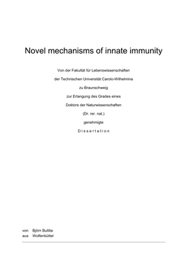 Novel Mechanisms of Innate Immunity