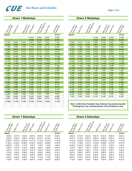 Bus Routes and Schedules Page 1 of 2