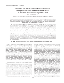 Searching for the Relatives of Coffea (Rubiaceae, Ixoroideae): the Circumscription and Phylogeny of Coffeeae Based on Plastid Sequence Data and Morphology1