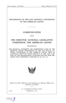 Proceedings of the 91St National Convention of the American Legion