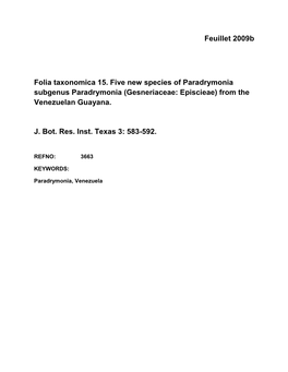 Gesneriaceae: Episcieae) from the Venezuelan Guayana