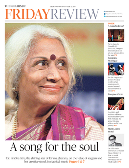 Dr. Prabha Atre, the Shining Star of Kirana Gharana, on the Value Of