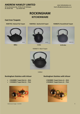 ROCKINGHAM KITCHENWARE Cast Iron Teapots