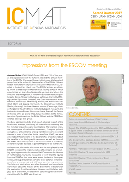 Impressions from the ERCOM Meeting CONTENTS