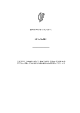 European Union Habitats (Rockabill to Dalkey Island Special Area of Conservation 003000) Regulations 2019 2 [94]