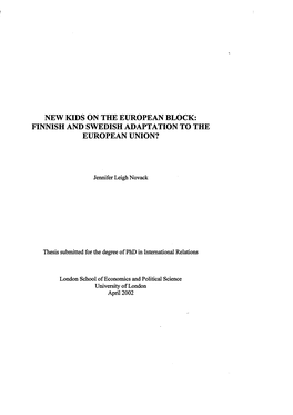 Finnish and Swedish Adaptation to the European Union?
