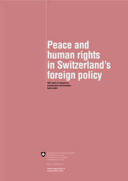 Peace and Human Rights in Switzerland's Foreign Policy