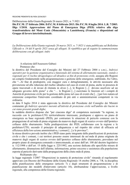 Deliberazione Della Giunta Regionale 26 Marzo 2021, N. 7-3021 Dir.P.C.M