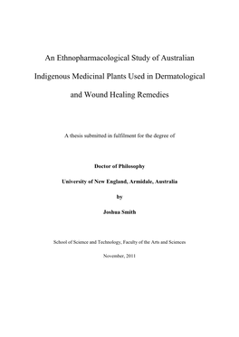 An Ethnopharmacological Study of Australian