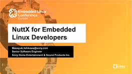 Nuttx for Embedded Linux Developers