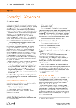 Chernobyl – 30 Years on Fiona Macleod