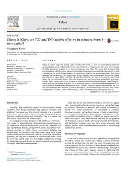 Sejong Si (City): Are TOD and TND Models Effective in Planning Korea￢ﾀﾙs New Capital?