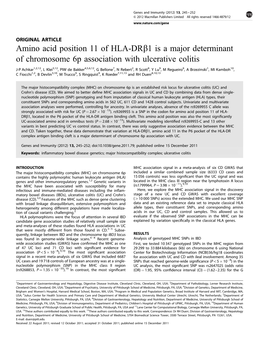 Amino Acid Position 11 of HLA-DRΒ1 Is a Major