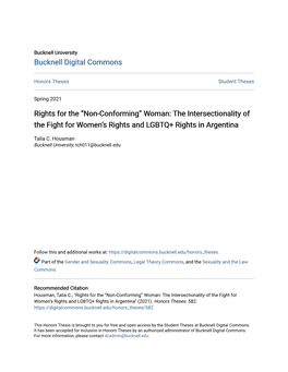 “Non-Conforming” Woman: the Intersectionality of the Fight for Women's Rights and LGBTQ+ Rights in Argentin