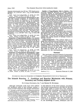 June, 1949 the SCHMIDT REACTION