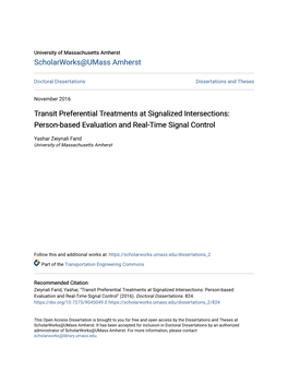 Transit Preferential Treatments at Signalized Intersections: Person-Based Evaluation and Real-Time Signal Control