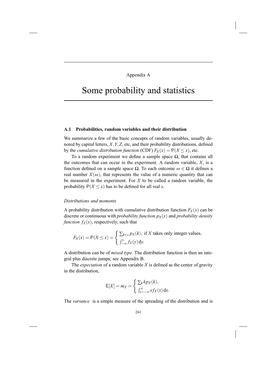 Some Probability and Statistics