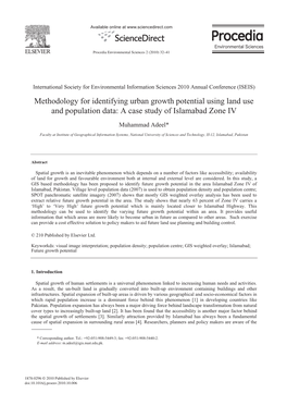 A Case Study of Islamabad Zone IV