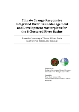 Climate Change-Responsive Integrated River Basin Management and Development Masterplans for the 8 Clustered River Basins