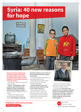 Syria: 40 New Reasons for Hope