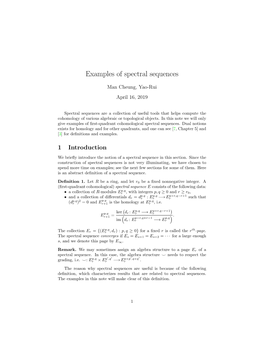 Examples of Spectral Sequences