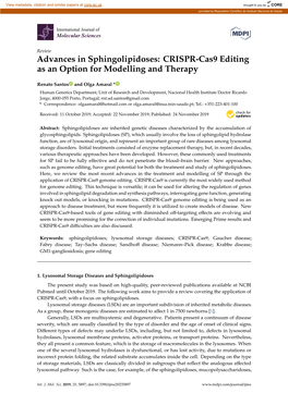 CRISPR-Cas9 Editing As an Option for Modelling and Therapy