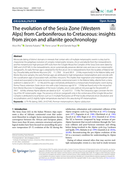 The Evolution of the Sesia Zone (Western Alps) from Carboniferous