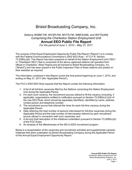 Bristol Broadcasting Company, Inc