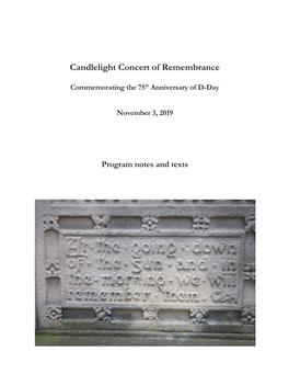 Candlelight Concert of Remembrance