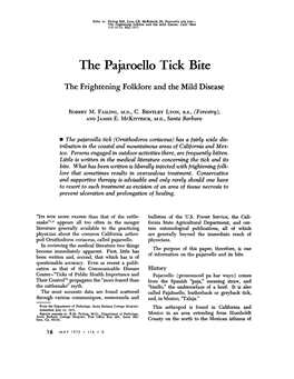 The Pajaroello Tick Bite the Frightening Folklore and the Mild Disease