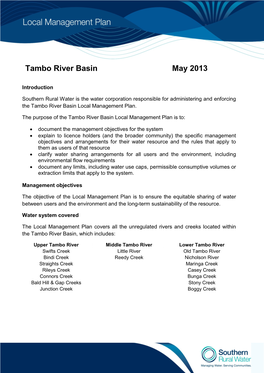 Tambo River Basin May 2013