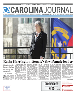 Senate's First Female Leader Harrington Is She Is One of the Most Senate Caucus