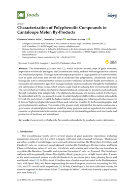 Characterization of Polyphenolic Compounds in Cantaloupe Melon By-Products