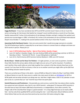 PNW SOTA Newsletter May-June 2017