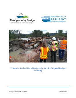 Proposed Ranked List of Projects for 2015-17 Capital Budget Funding