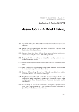 Jasna Góra − a Brief History