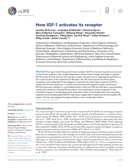 How IGF-1 Activates Its Receptor