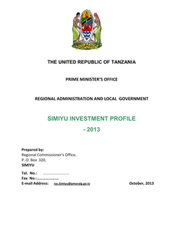 Simiyu Investment Profile - 2013