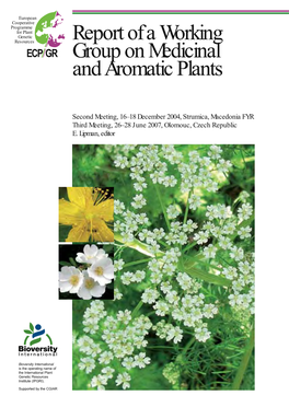 Report of a Working Group on Medicinal and Aromatic Plants