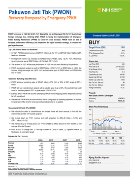 PWON) Recovery Hampered by Emergency PPKM