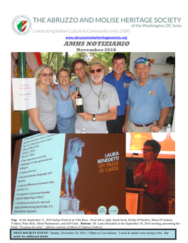 AMHS NOTIZIARIO November 2016