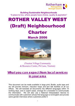 ROTHER VALLEY WEST (Draft) Neighbourhood Charter March 2006