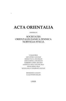 Acta Orientalia