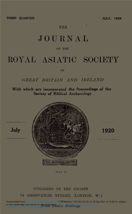 Journal Royal Asiatic Society